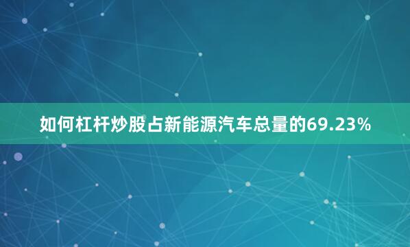 如何杠杆炒股占新能源汽车总量的69.23%